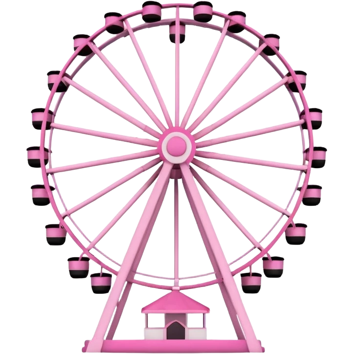 mix light pink dark pink and white girly theme park Ferris wheel emoji