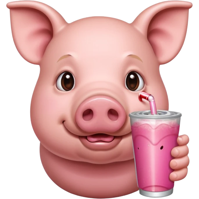 Piggy drink a soda emoji