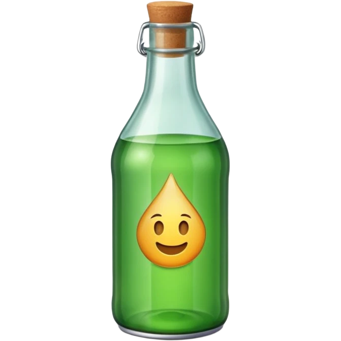 Bottle of wine glass green emoji