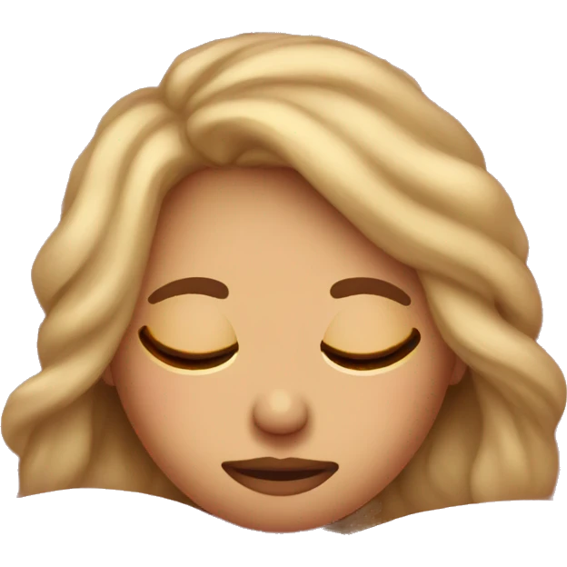 girl with dirty blonde hair sleeping with pink blankets  emoji