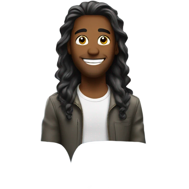 smiling solo with long hair on a plane  emoji