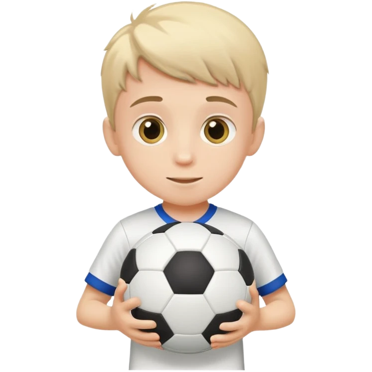 Boy with a soccer ball, holding it or playing with it emoji