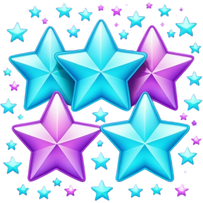 glitter purple and cian stars emoji