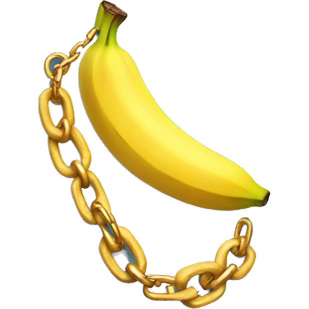 Banana wrapped in chain emoji