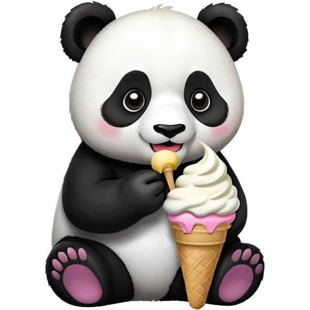 Panda eating ice cream emoji
