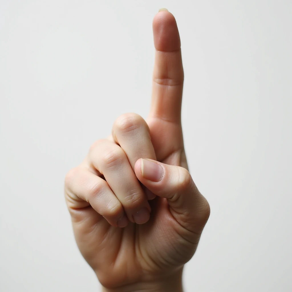 realistic hand gesture with only the pinky finger pointing, neutral background emoji