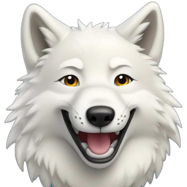 arctic wolf smiling emoji