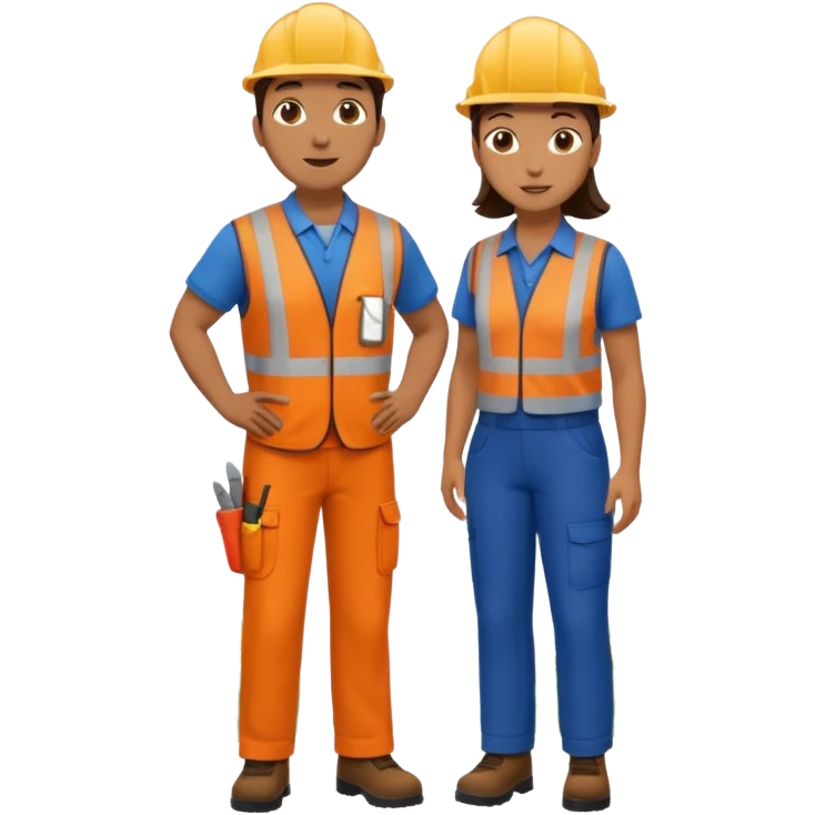 Landscaping company worker talking to another person, full body emoji