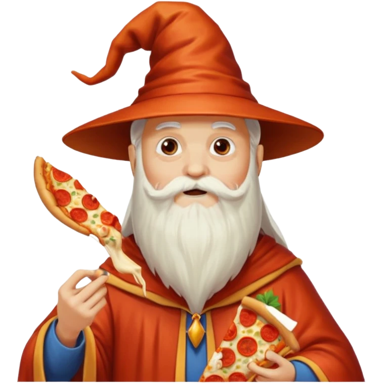 A wizard who eat a pizza  emoji