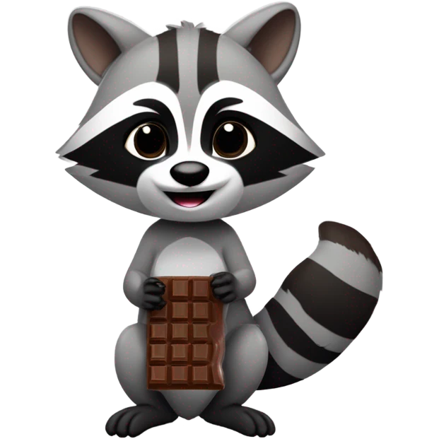 Raccoon eating chocolate  emoji