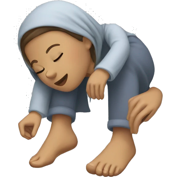 Femme qui dort en levant les pieds emoji