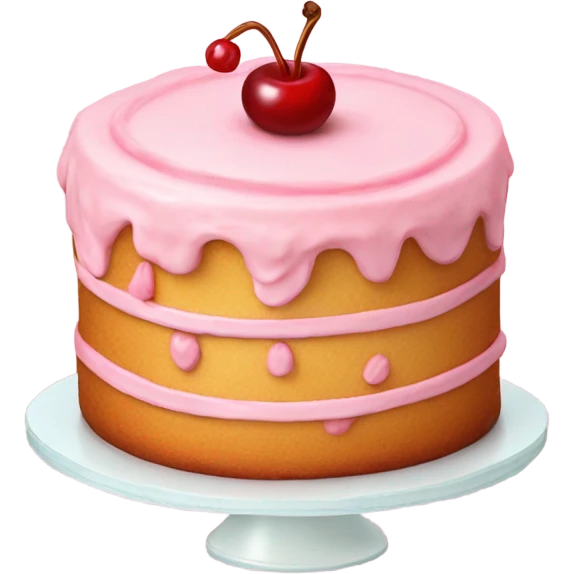 Light pink vintage cake with cherries emoji