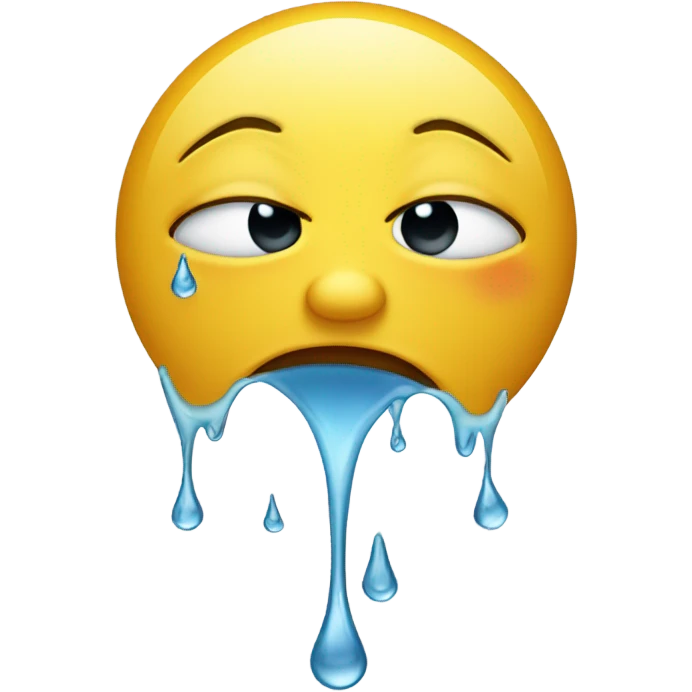 Crying emoji with snot running from nose  emoji