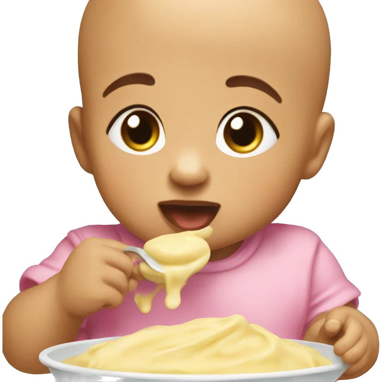 Baby eating purée ￼ emoji