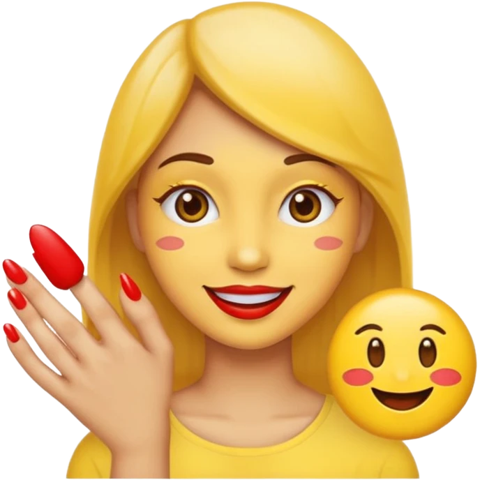 Sassy emoji nails 💅🏼+😉+👄 not realistic like a yellow emoji  emoji