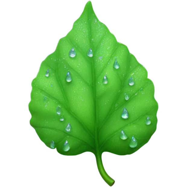 Leaf with rainy dew drops  emoji