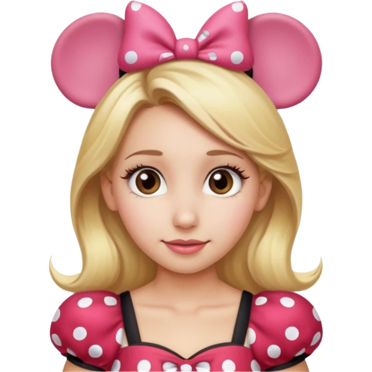 girl Hazel eyes blonde hair Minnie mouse ears emoji