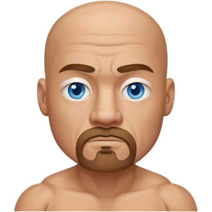 White middle age boxer goatee bald head blue eyes emoji