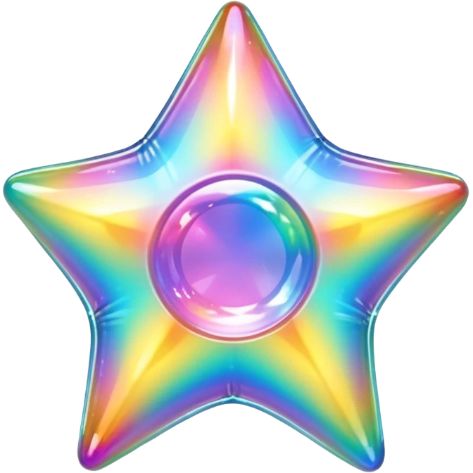 vibrant holographic rainbow y2k aesthetic hollow glass star bubble  emoji