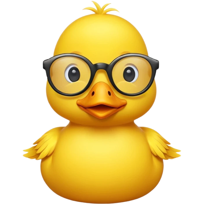dame un pato amarillo con lentes de sol emoji