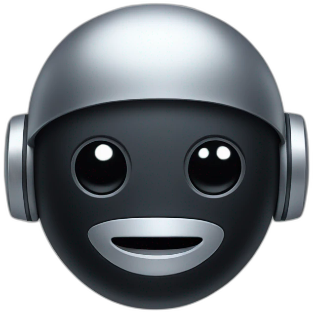 cute black robot face emoji
