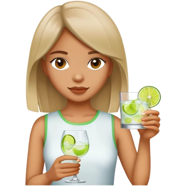 Girl holding gin emoji