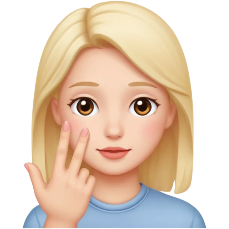 blushing with fingers emoji