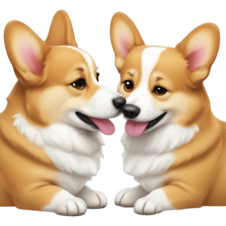 Corgis kissing  emoji