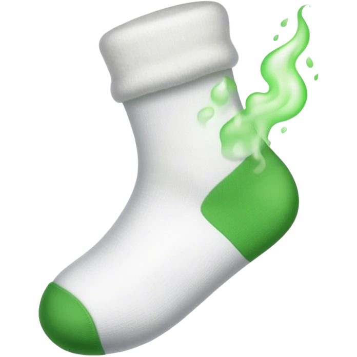 White sock with stink green steam emoji
