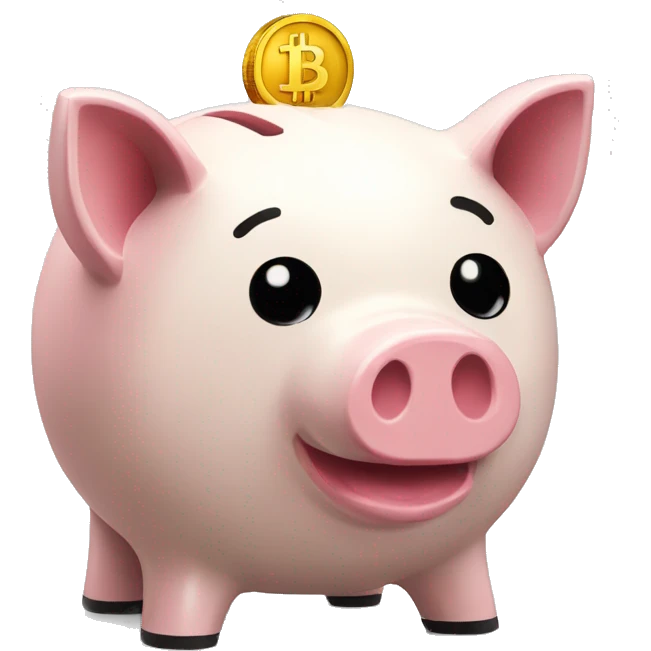 piggy bank bitcoin emoji
