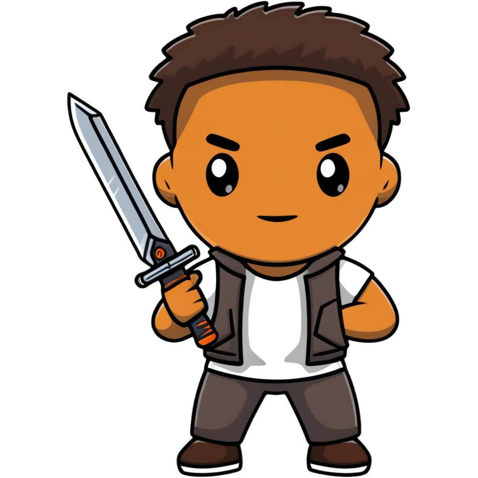 hombre con piel moreno clara, navaja en la mano emoji