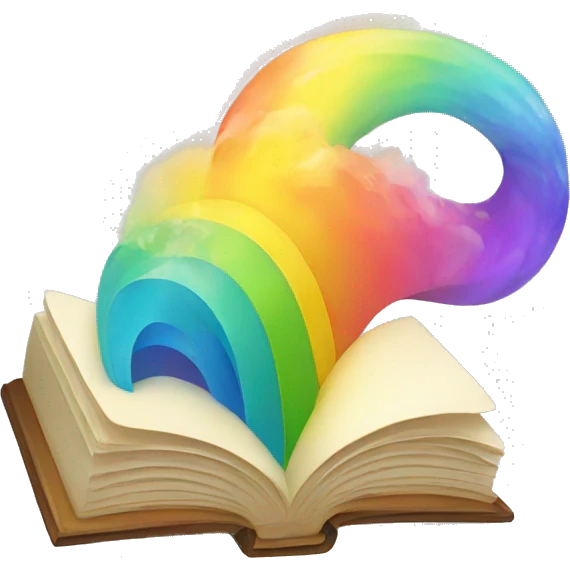 Open book with rainbow emoji