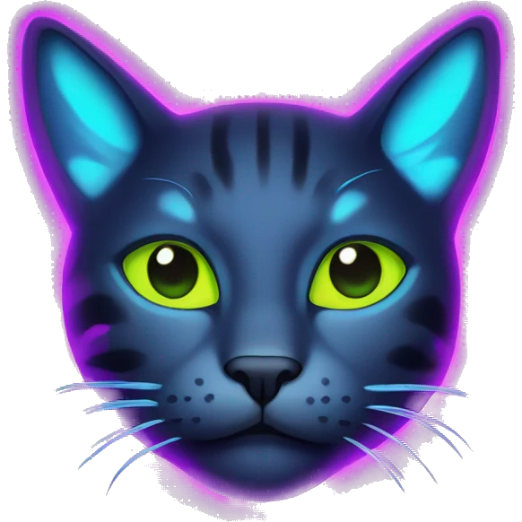 Neon cat emoji