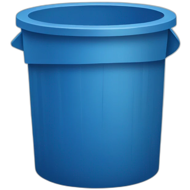 Blue recyclable trash can emoji