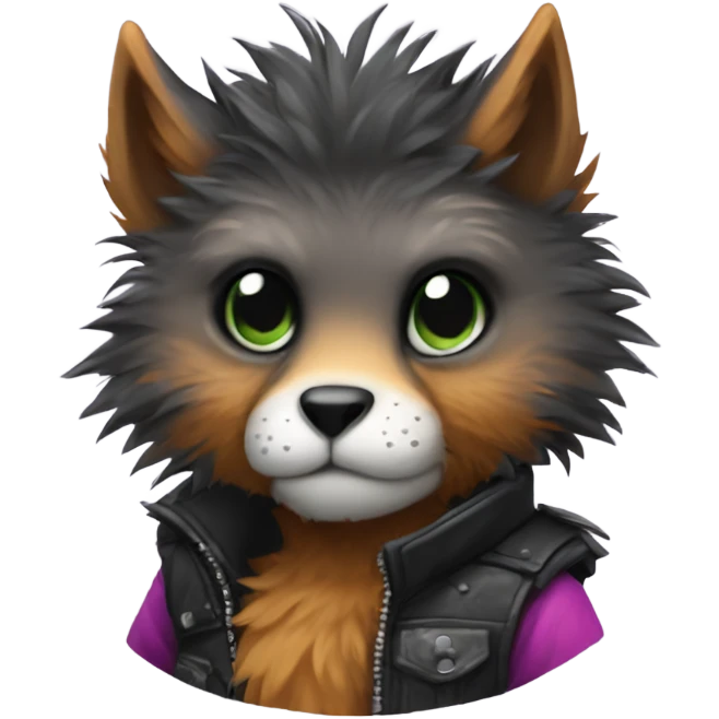 Colorful cute edgy badass anthropomorphic furry  emoji