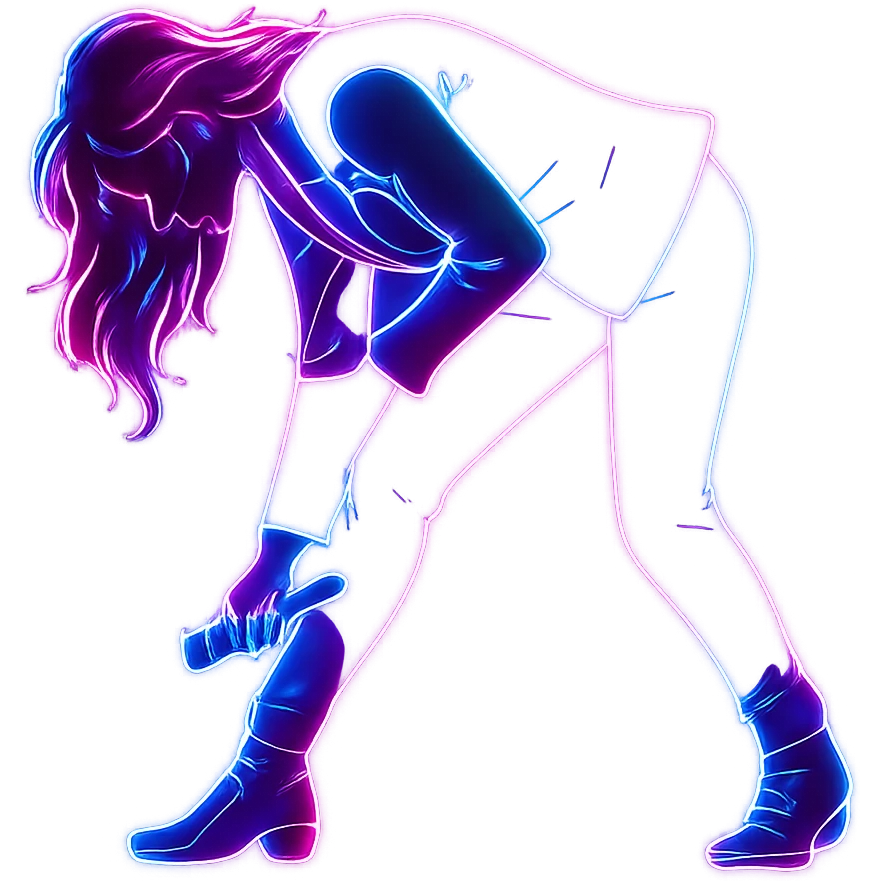 kpop stage bow with neon lights, bold and stylish emoji