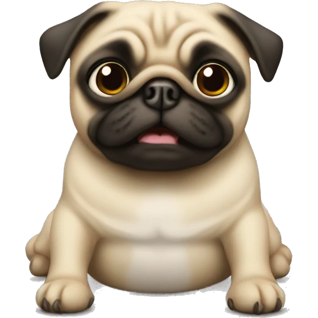 Pug with a top hate emoji