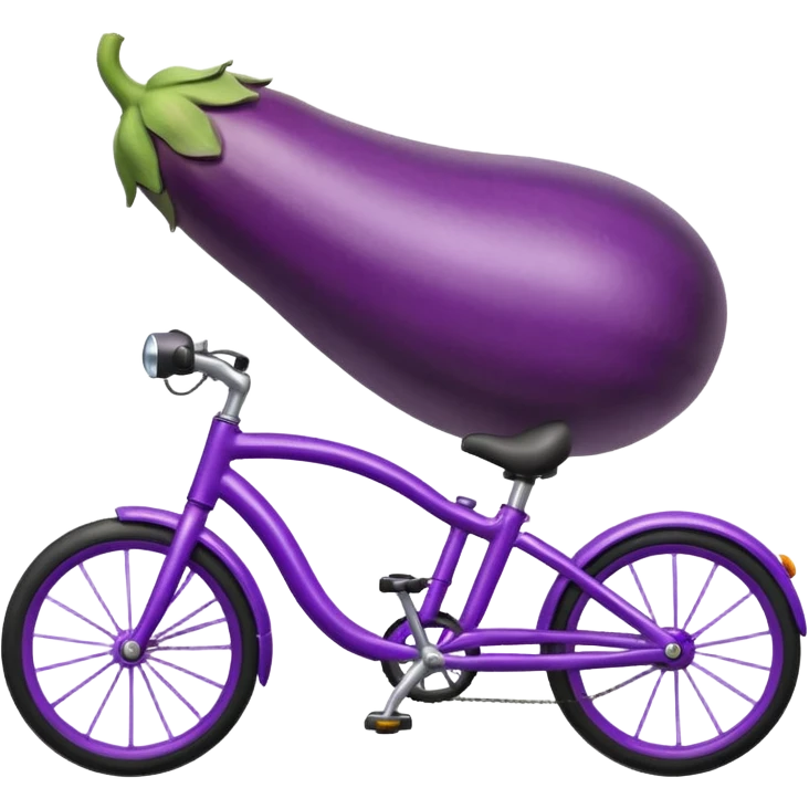 Eggplant riding a bike  emoji