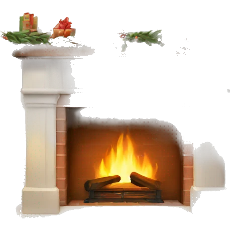 white Christmas fireplace emoji