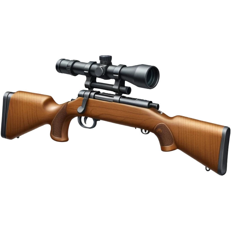 deer hunting bolt action rifle with a scope mounted to the top of the gun barrel and a sling attached properly to the underside of the gun emoji