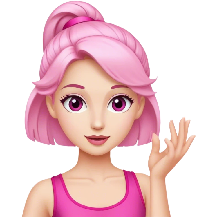 sport dancer in pink who talk emoji