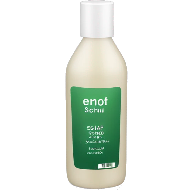 bottle of scalp scrub with label emoji