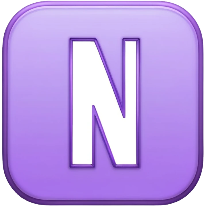 Netflix aesthetic "N" logo in pastel purple with illuminated outline emoji