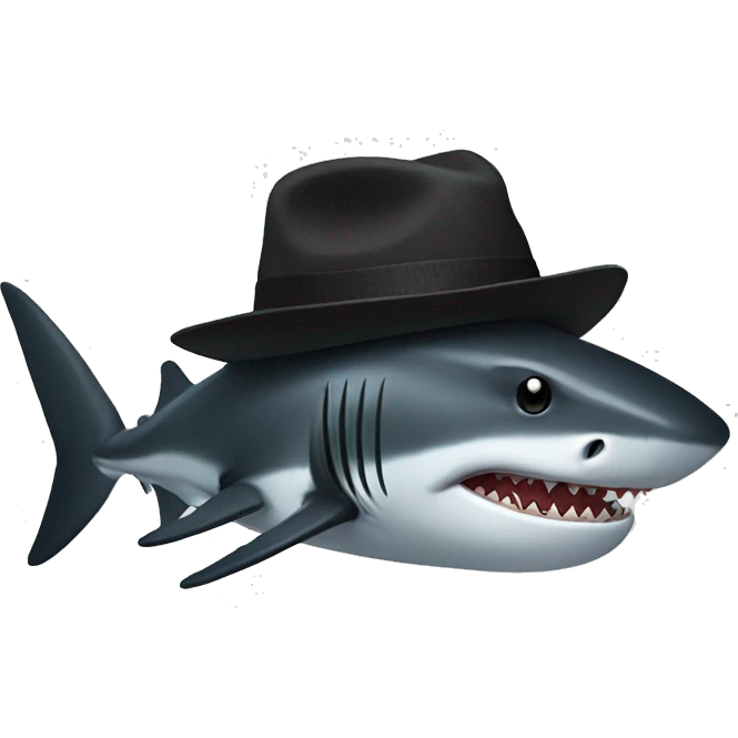 black shark using a hat emoji