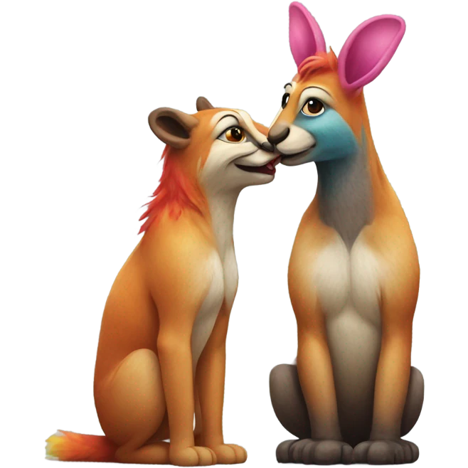 two furries kissing emoji