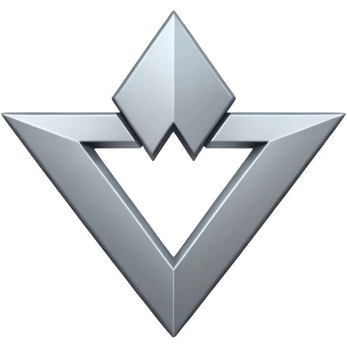 emoji inspired by the Valorant Premier icon, featuring a bold, stylized V shape with sharp angles and a modern, competitive look, minimal color palette, no text emoji