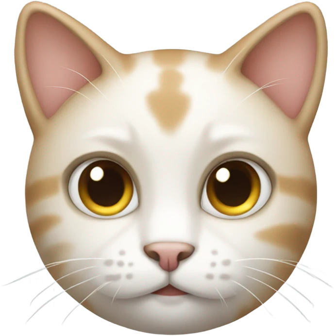 a tan and white cat with big eyes emoji