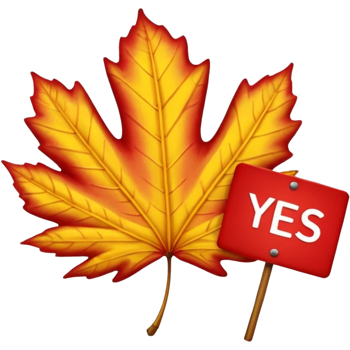 Make the background transparent and have a fall leaf that is saying yes or holding a sign saying yes emoji