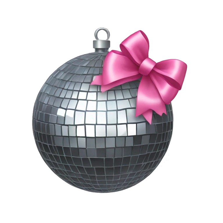 disco ball with pink bow emoji