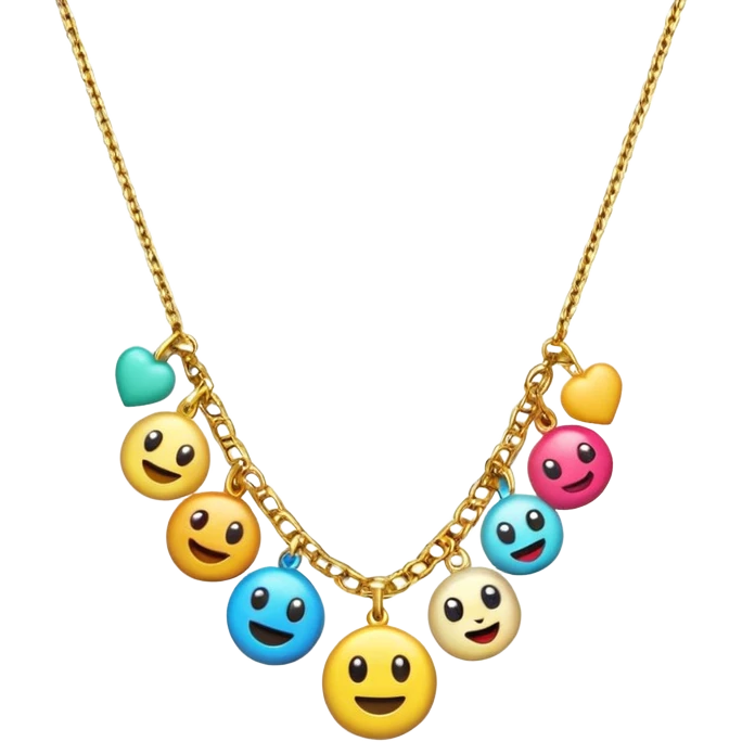 multicolored necklace, 3d emogis emoji